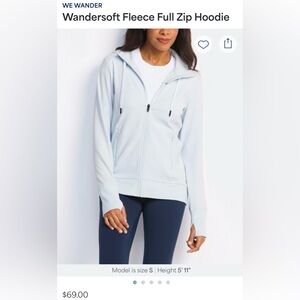 We Wander Women's Light Blue Fleece Full Zip Hoodie STITCH FIX